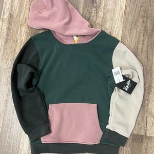 Boy's Hunter Green Color Block Hoodie